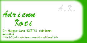 adrienn koti business card